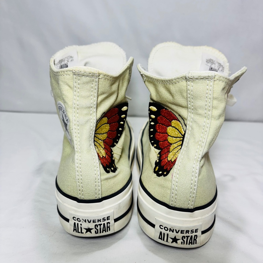 Converse Chuck Taylor All Star High Top Butterfly Yellow Sneakers A03766C Mens 7 - Picture 4 of 9